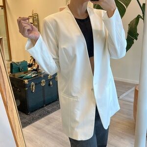 Viscos Blend Blazer Off White